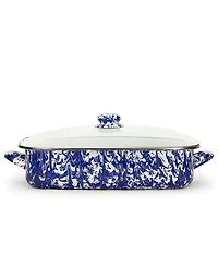 Golden Rabbit Cobalt Swirl Enamelware Collection 10.5 Quart Roasting Pan
