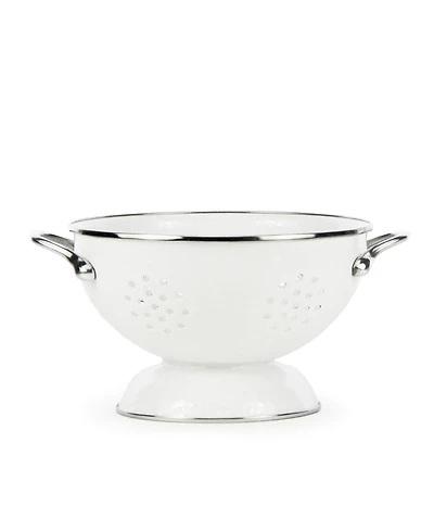 Golden Rabbit Solid White Enamelware Collection 1.5 Quart Colander