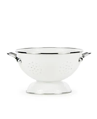 Golden Rabbit Solid White Enamelware Collection 1.5 Quart Colander
