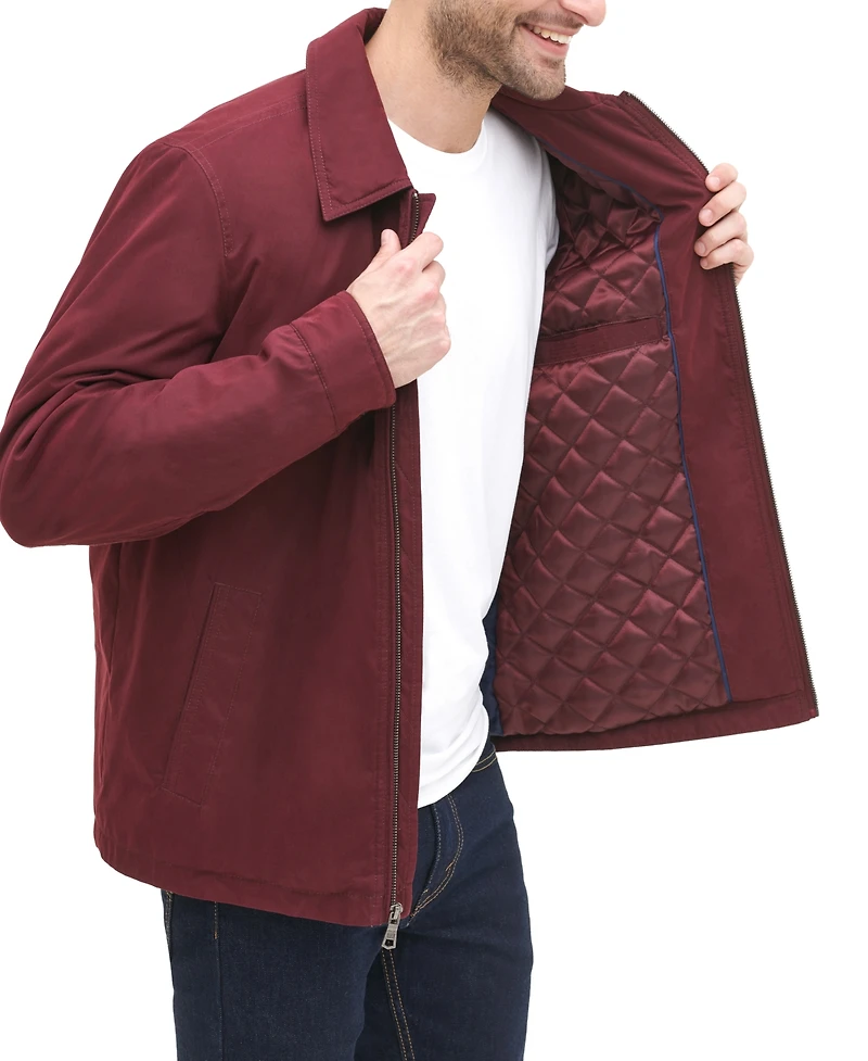 Tommy Hilfiger Men's Classic Front-Zip Filled Micro-Twill Jacket
