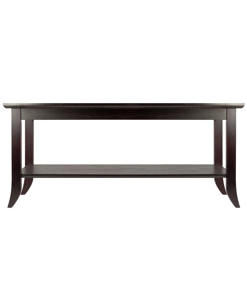 Genoa Rectangular Coffee Table with Glass Top and Shelf