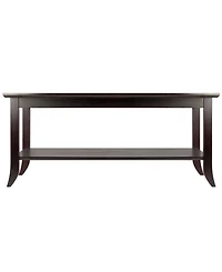 Genoa Rectangular Coffee Table with Glass Top and Shelf