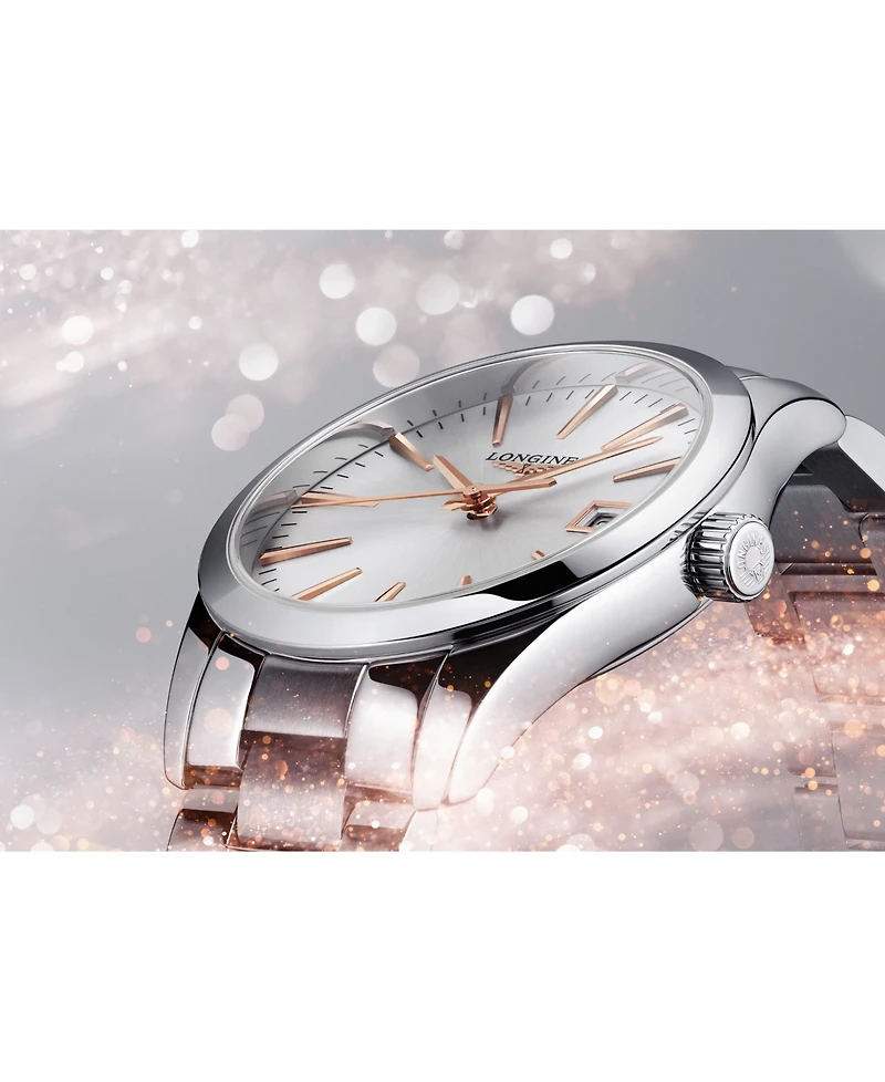 Longines Women's Swiss Conquest Classic Stainless Steel Bracelet Watch 34mm