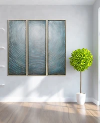 Empire Art Direct Concentric 3-Piece Textured Metallic Hand Painted Wall Art Set by Martin Edwards, 60" x 20" x 1.5"