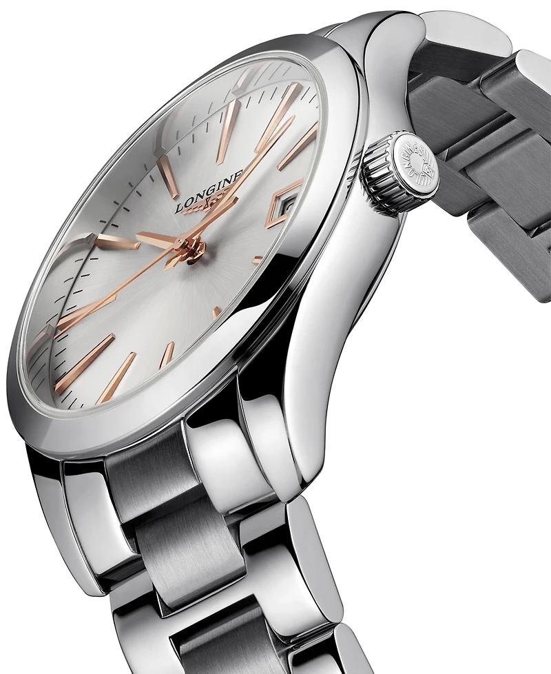 Longines Women's Swiss Conquest Classic Stainless Steel Bracelet Watch 34mm