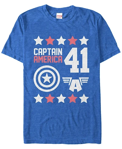 Marvel Men's Comic Collection Captain America Logo Short Sleeve T-Shirt