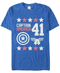 Marvel Men's Comic Collection Captain America Logo Short Sleeve T-Shirt