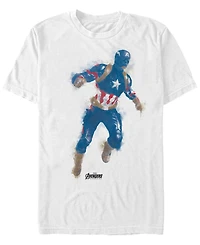 Marvel Men's Avengers Endgame Watercolor Painted Captain America Short Sleeve T-Shirt