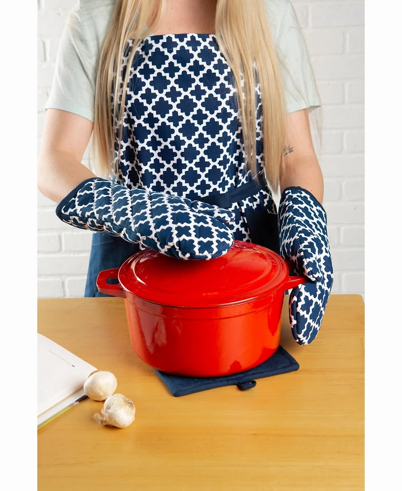 Design Imports Lattice Oven Mitt Set of 2
