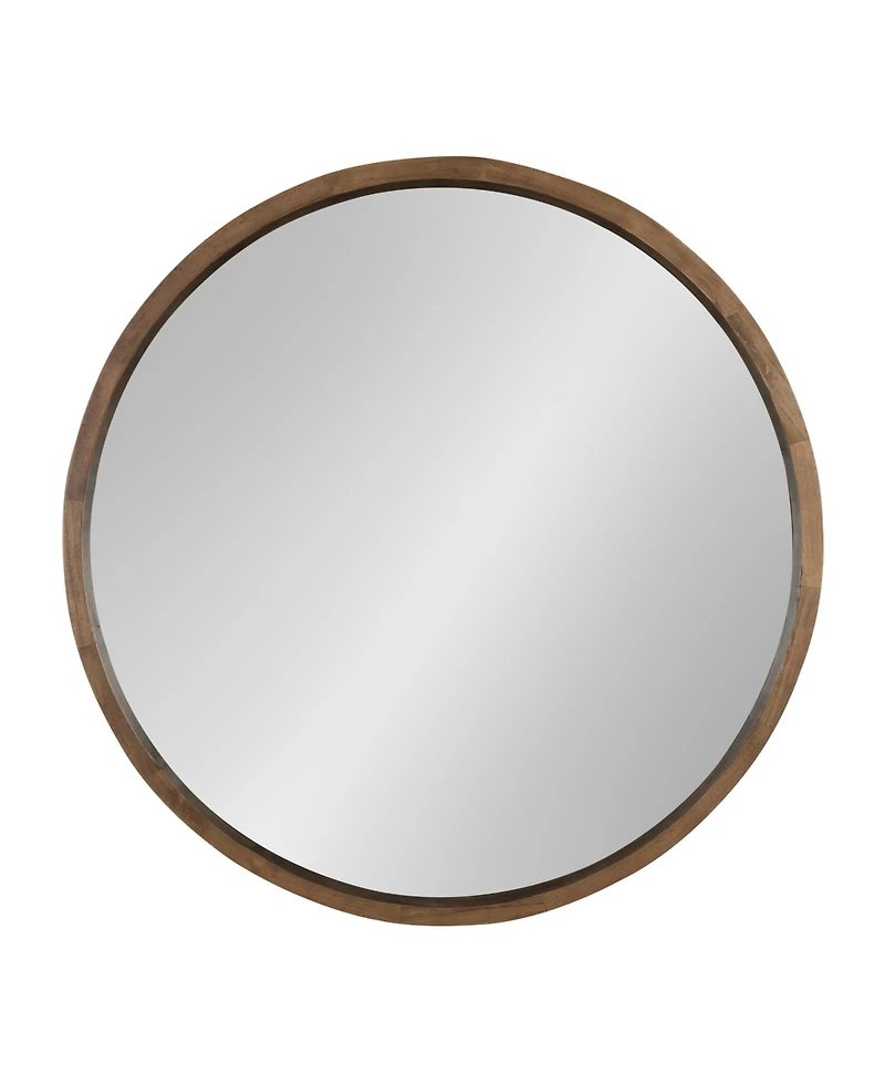 Kate and Laurel Hutton Round Wood Wall Mirror