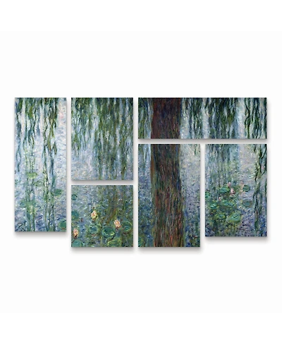 Claude Monet Waterlillies Multi Panel Art Set 6 Piece - 49" x 19"