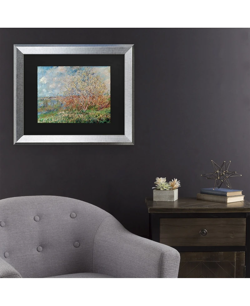 Claude Monet Spring 1880 Matted Framed Art - 27" x 33"
