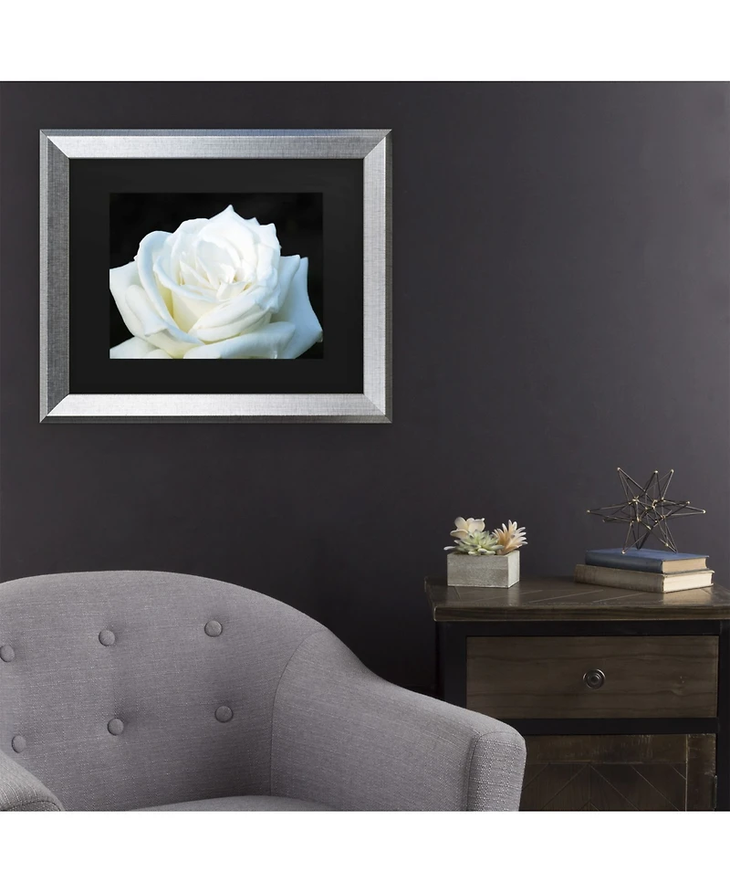 Kurt Shaffer White Rose Ii Matted Framed Art - 27" x 33"