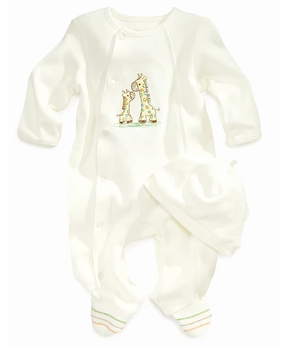 Little Me Baby Boys or Girls Giraffe Coverall with Hat, 2 Piece Set