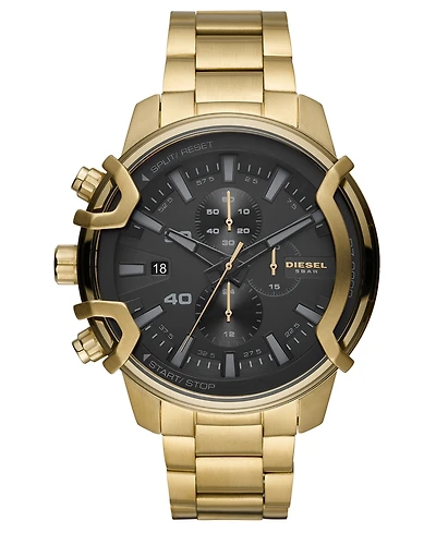 Diesel Men's Chronograph Griffed Gold-Tone Stainless Steel Bracelet Watch 48mm