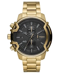 Diesel Men's Chronograph Griffed Gold-Tone Stainless Steel Bracelet Watch 48mm