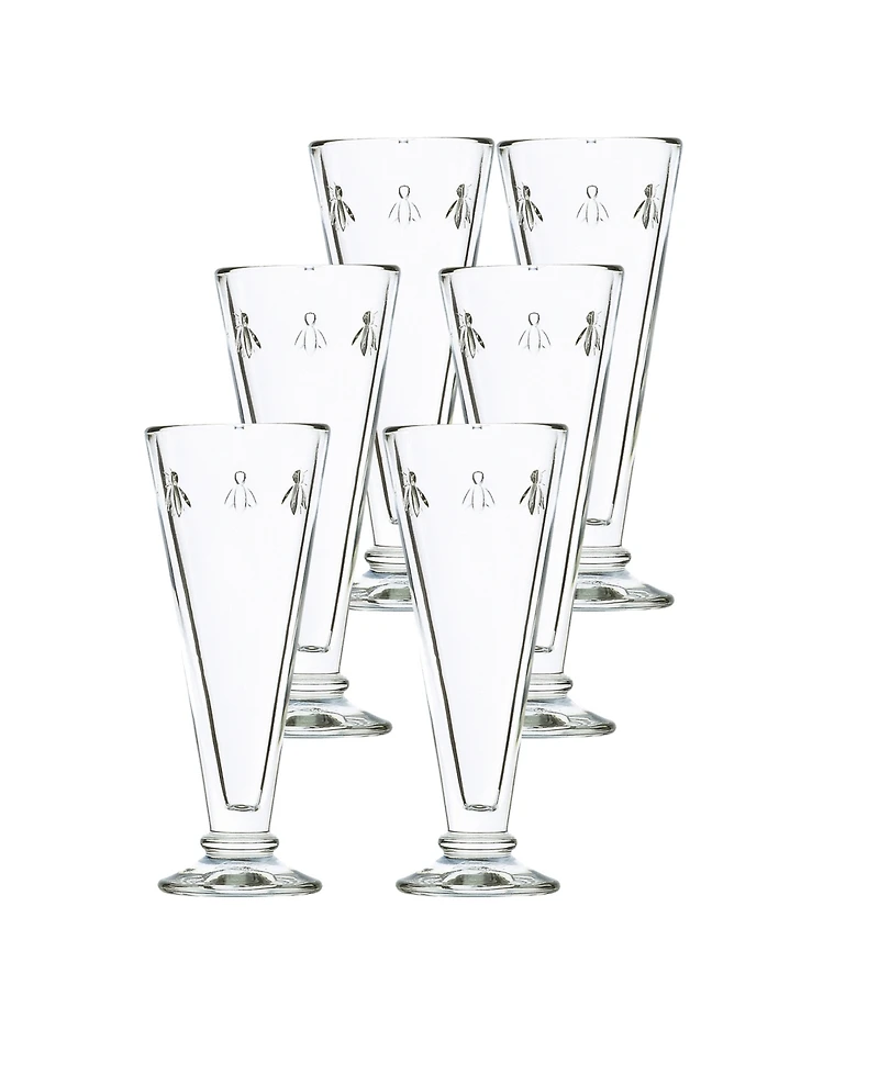 La Rochere Glassware Napoleon Bee 6-ounce Flutes, Set of 6