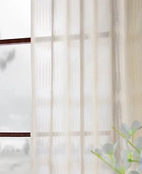 Half Price Drapes Polaris Geometric Patterned Faux Linen Sheer Curtain