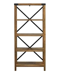 Walker Edison Farmhouse Metal X Bookcase