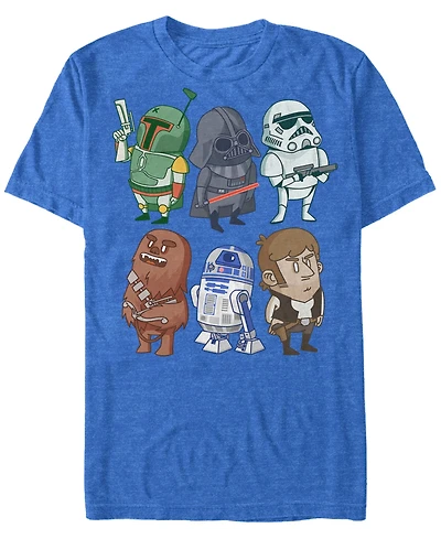 Star Wars Men's Classic Cute Cartoon Characters Short Sleeve T-Shirt