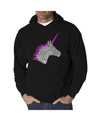 La Pop Art Men's Word Hooded Sweatshirt - Unicorn