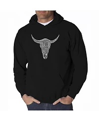 La Pop Art Men's Word Hooded Sweatshirt - Cowskull Country Hits