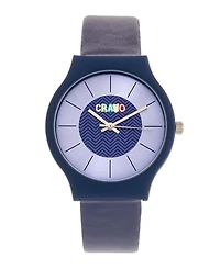 Crayo Unisex Trinity Blue Leatherette Strap Watch 36mm