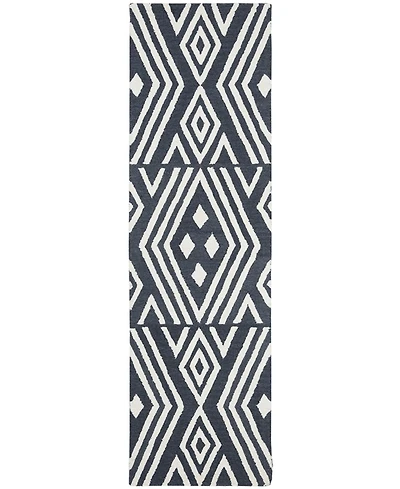 Lauren Ralph Lauren Imani Geometric LRL6609N Slate 2'3" X 8' Runner Area Rug