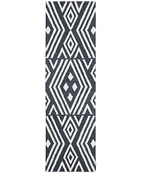 Lauren Ralph Lauren Imani Geometric LRL6609N Slate 2'3" X 8' Runner Area Rug