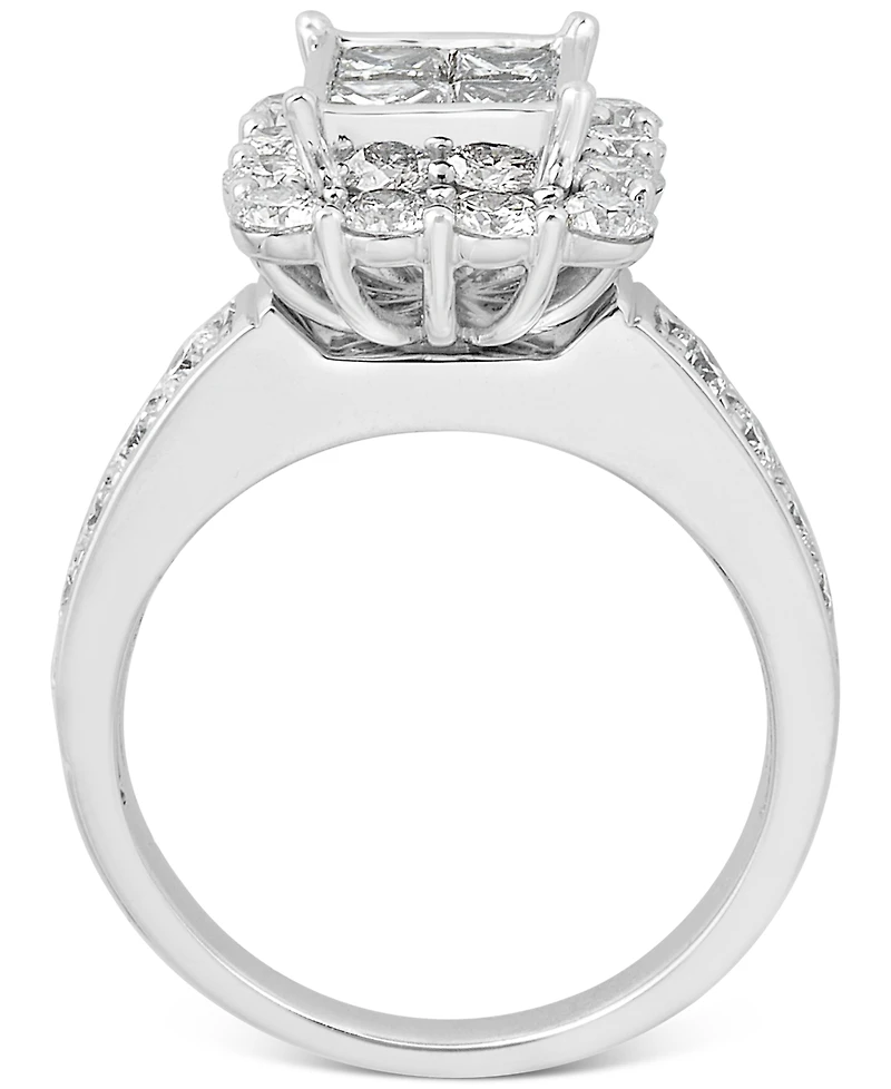 Diamond Princess Halo Bridal Set (3 ct. t.w.) in 14k White Gold
