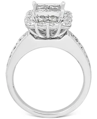 Diamond Princess Halo Bridal Set (3 ct. t.w.) in 14k White Gold