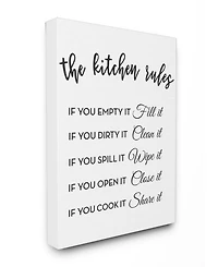 Stupell Industries The Kitchen Rules If You… Cavnas Wall Art, 16" x 20"