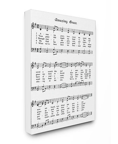 Stupell Industries Amazing Grace Vintage-Inspired Sheet Music Canvas Wall Art, 30" x 40"