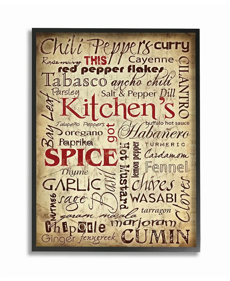 Stupell Industries Home Decor Kitchen Spice Typography Framed Giclee Art