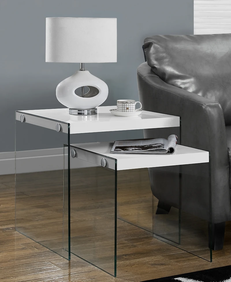 Monarch Specialties 2 Piece Nesting Table Set