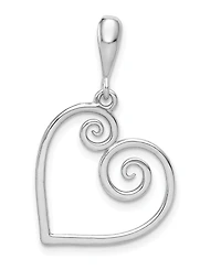 Heart Charm in 14k White or Yellow Gold