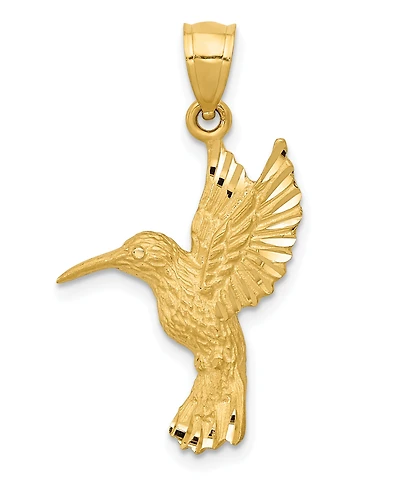 Hummingbird Pendant in 14k Yellow Gold