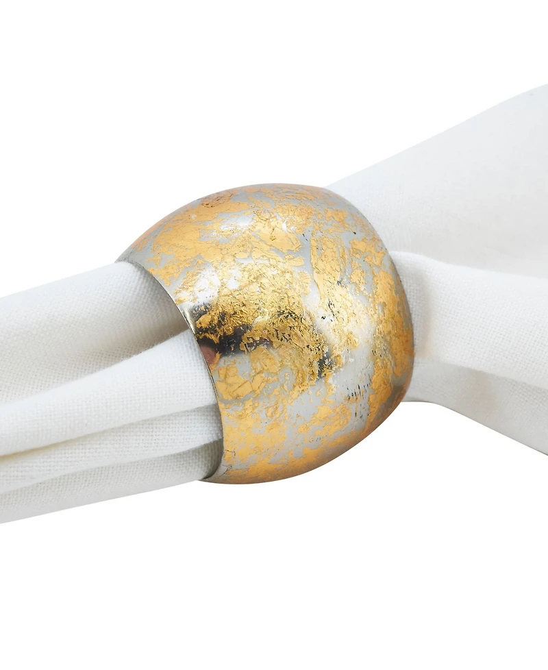 Saro Lifestyle Texture Design Napkin Ring, Set of 4