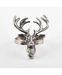 Saro Lifestyle Reindeer Design Napkin Ring, Set of 4