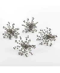 Saro Lifestyle Napkin Ring Collection Beaded Napkin Ring, Set of 4