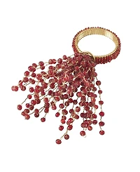 Saro Lifestyle Beaded Spray Design Napkin Ring, Set of 4