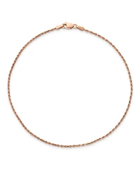 Rope Chain Anklet in 14k Rose Gold