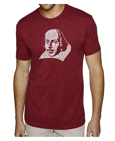 La Pop Art Men's Premium Word T-Shirt - Shakespeare