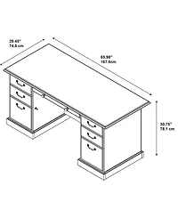 Kathy Ireland Home by Bush Furniture Bennington Manager's Desk