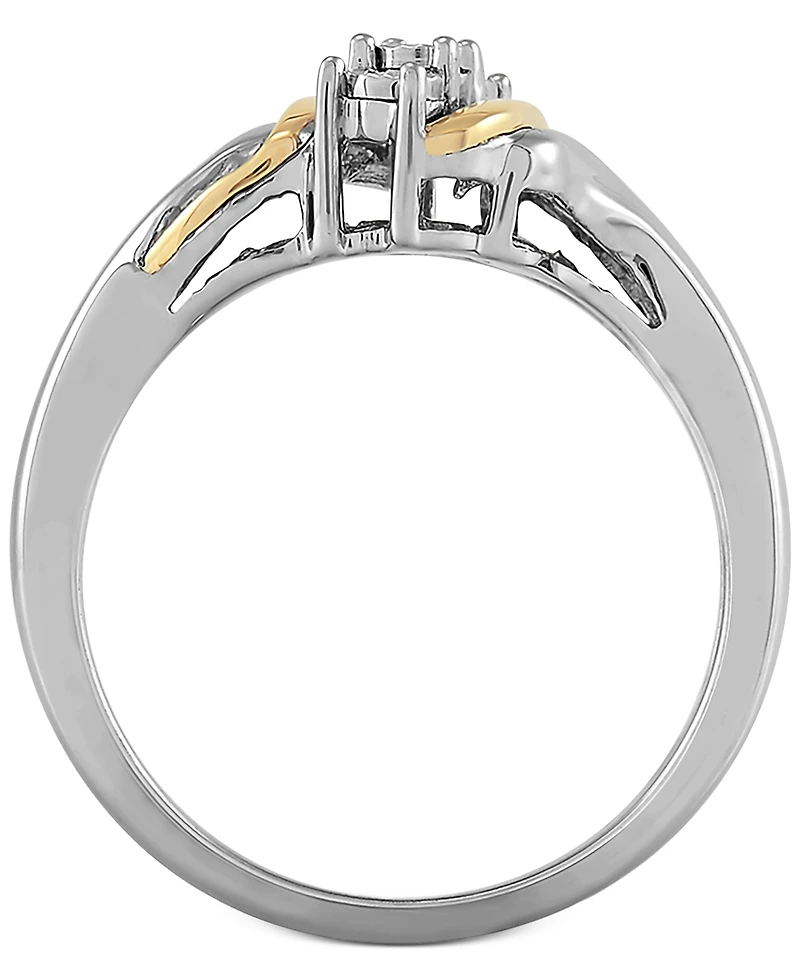 Diamond Accent Ring in 14k Gold and Sterling Silver