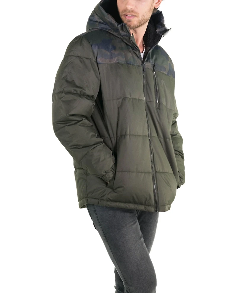 Men's Twill Block Puffer Jacket