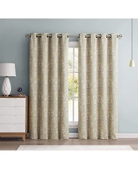 Hlc.me Paris Paisley Thermal Insulated Decorative Rod Pocket Short Scalloped Curtain Valance for Kitchen, Bathroom