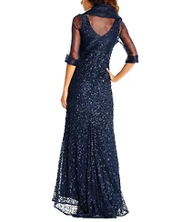 Adrianna Papell Organza Wrap Jacket