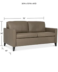 Priley 70" Leather Queen Sleeper Sofa