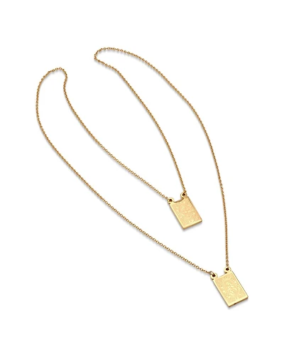 Steeltime Men's 18k gold Plated Stainless Steel Religious Escapulario Style Reversable Necklace